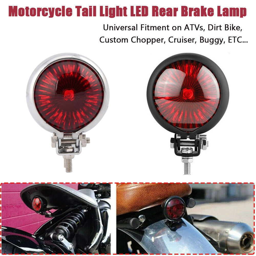 Feu arrière à LED moto feu stop feu arrière à LED Bobber Chopper Cafe Chrome