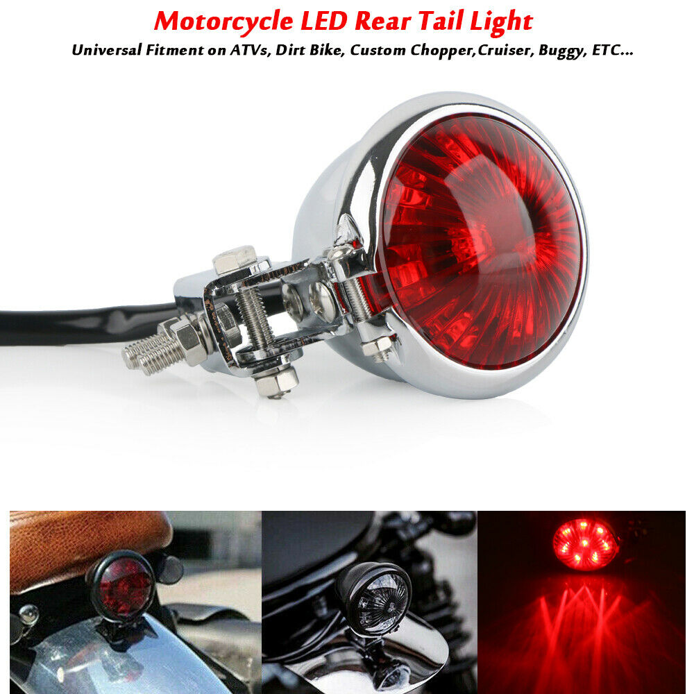 Feu arrière à LED moto feu stop feu arrière à LED Bobber Chopper Cafe Chrome