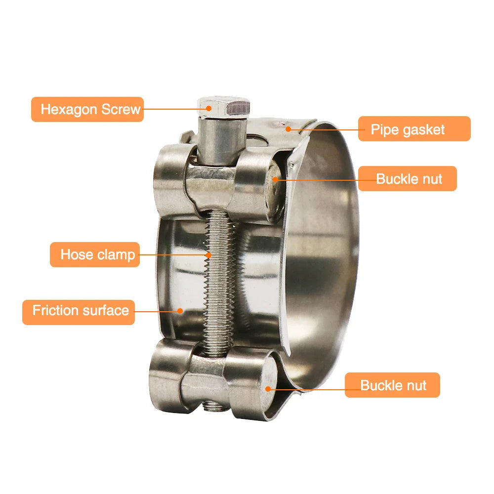 Collier serrage 28 35 39 43 47 51 55 59 63mm acier inoxydable d’échappement adapté silencieux moto