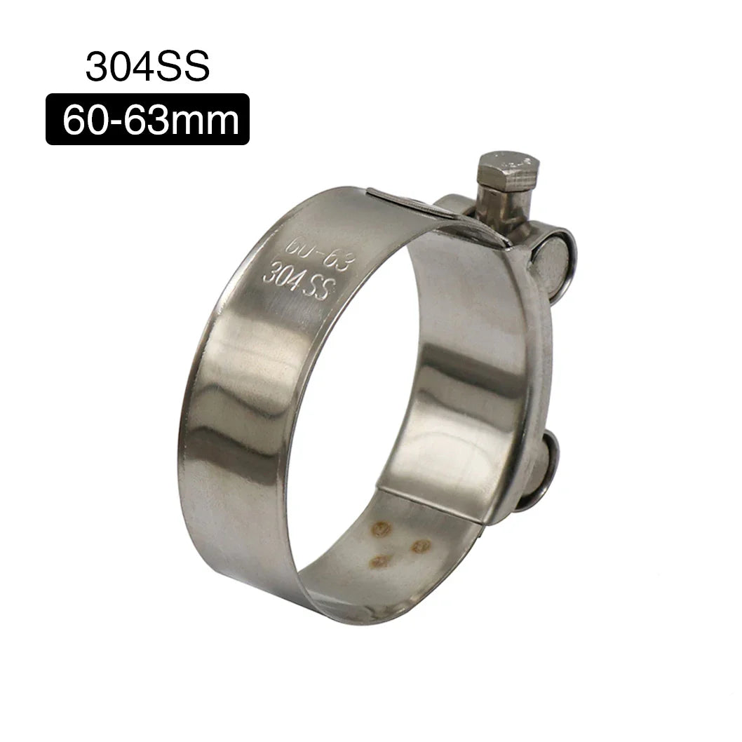 Collier serrage 28 35 39 43 47 51 55 59 63mm acier inoxydable d’échappement adapté silencieux moto - 60-63mm
