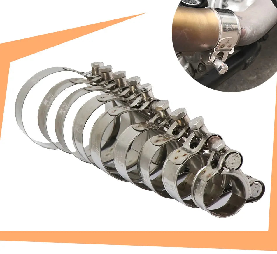 Collier serrage 28 35 39 43 47 51 55 59 63mm acier inoxydable d’échappement adapté silencieux moto