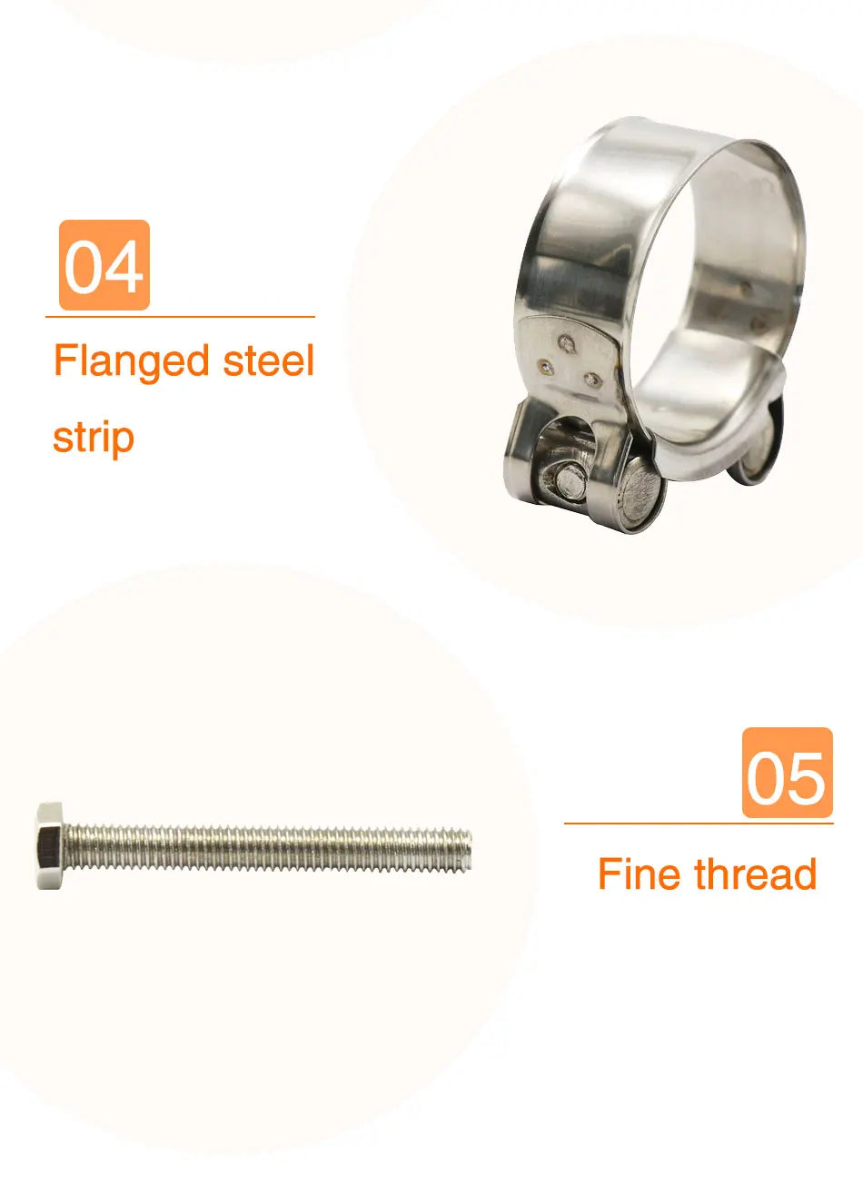 Collier serrage 28 35 39 43 47 51 55 59 63mm acier inoxydable d’échappement adapté silencieux moto