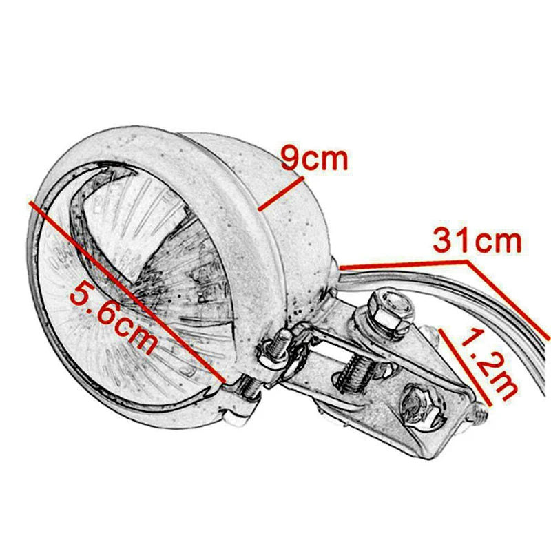 feux arrière moto réglables à LED rouges 12 V Chopper Bobber Style Cafe Racer. - Black red