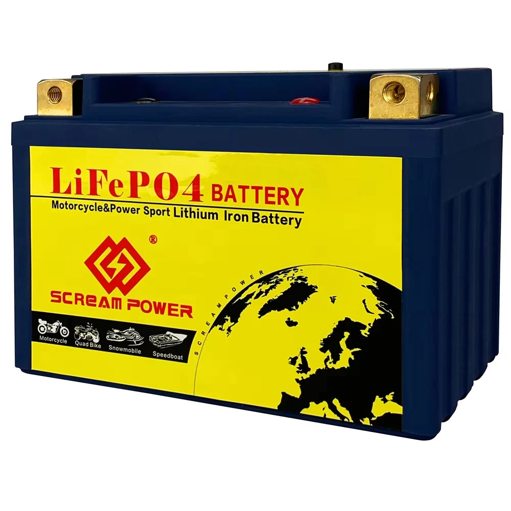 Batterie LiFePO4 14S 12V 8Ah pour démarrage de moto, CCA 480A, BMS intégré, lithium