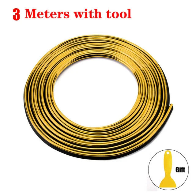 Bandes flexibles décoration moulage voiture 1/3/5M Moulures intérieures. - 3M gold