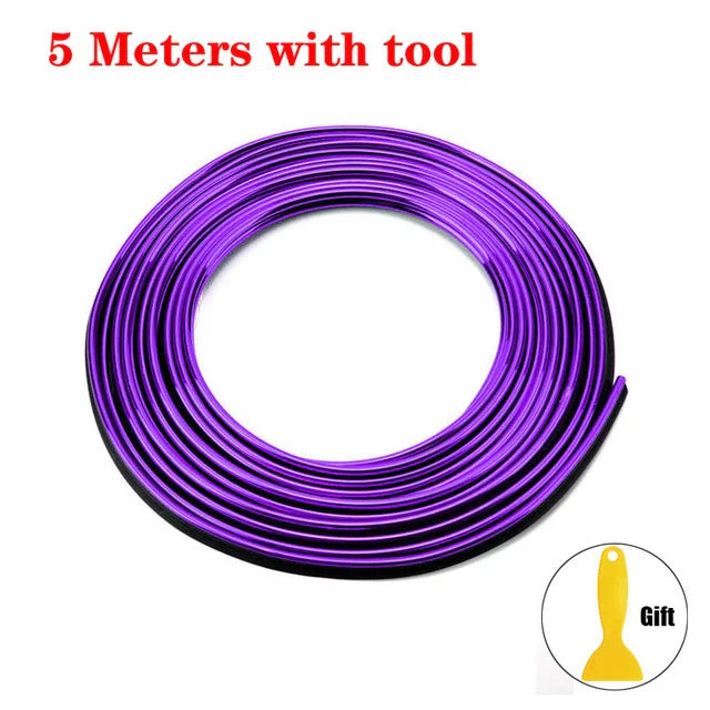 Bandes flexibles décoration moulage voiture 1/3/5M Moulures intérieures. - 5M purple