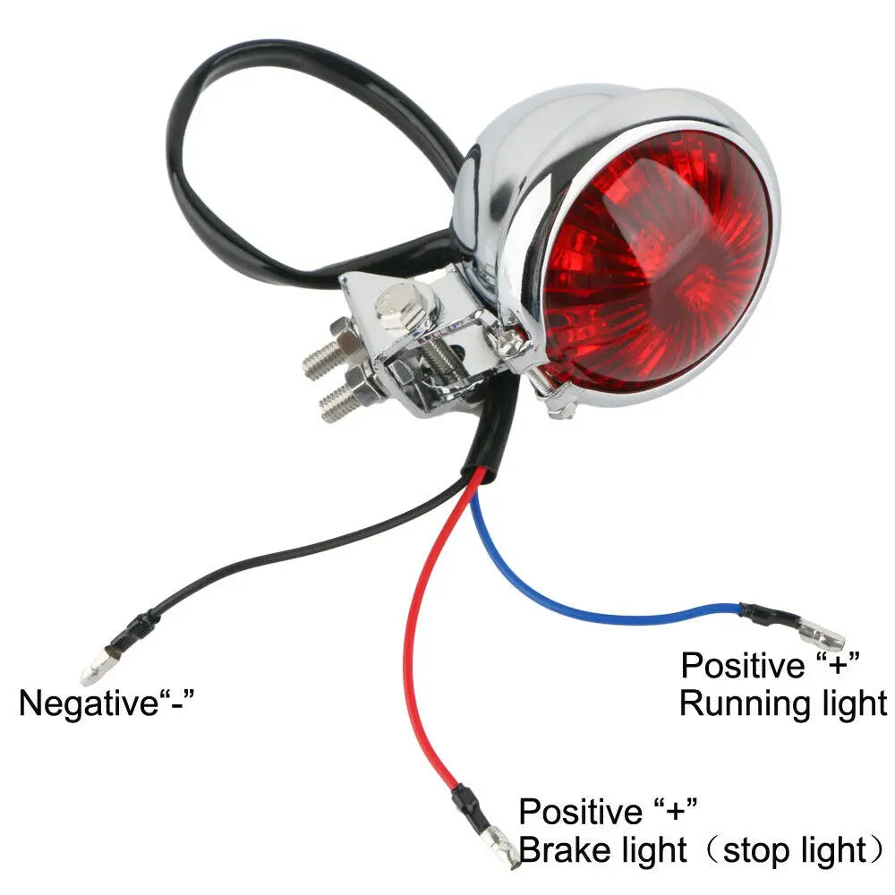 Feu arrière à LED moto feu stop feu arrière à LED Bobber Chopper Cafe Chrome