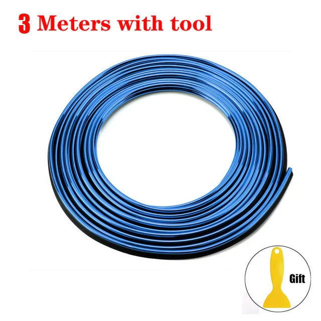 Bandes flexibles décoration moulage voiture 1/3/5M Moulures intérieures. - 3M blue