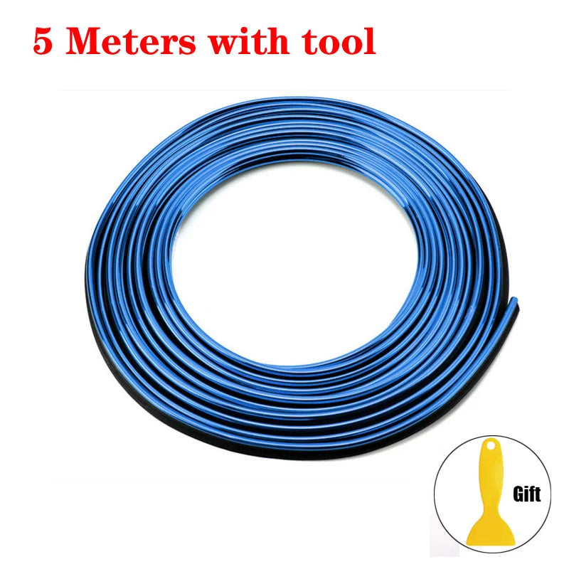 Bandes flexibles décoration moulage voiture 1/3/5M Moulures intérieures. - 5M blue