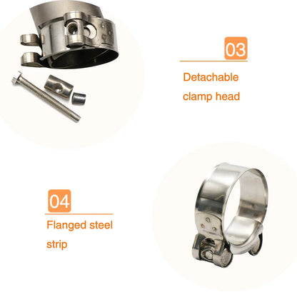 Collier serrage 28 35 39 43 47 51 55 59 63mm acier inoxydable d’échappement adapté silencieux moto