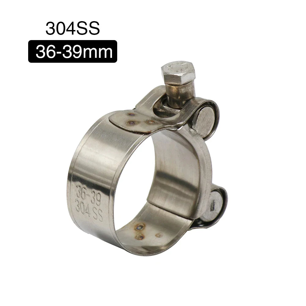 Collier serrage 28 35 39 43 47 51 55 59 63mm acier inoxydable d’échappement adapté silencieux moto - 36-39mm