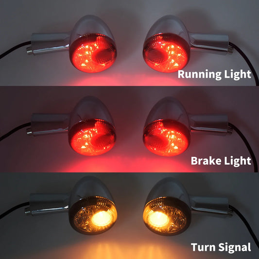 Clignotants arrière feux stop moto à LED custom style d’origine.
