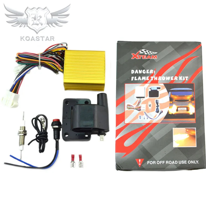 Kit lance-flammes d’échappement aluminium universel voitures motos.