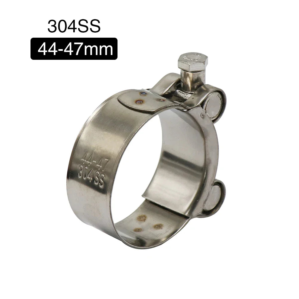 Collier serrage 28 35 39 43 47 51 55 59 63mm acier inoxydable d’échappement adapté silencieux moto - 44-47mm