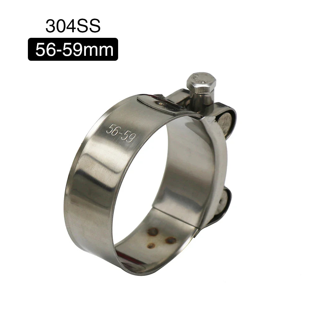 Collier serrage 28 35 39 43 47 51 55 59 63mm acier inoxydable d’échappement adapté silencieux moto - 56-59mm