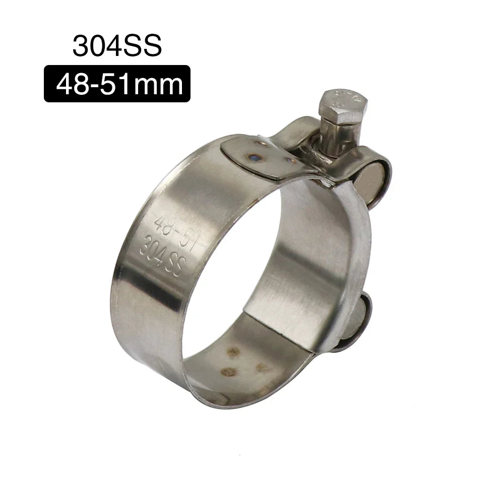 Collier serrage 28 35 39 43 47 51 55 59 63mm acier inoxydable d’échappement adapté silencieux moto - 48-51mm