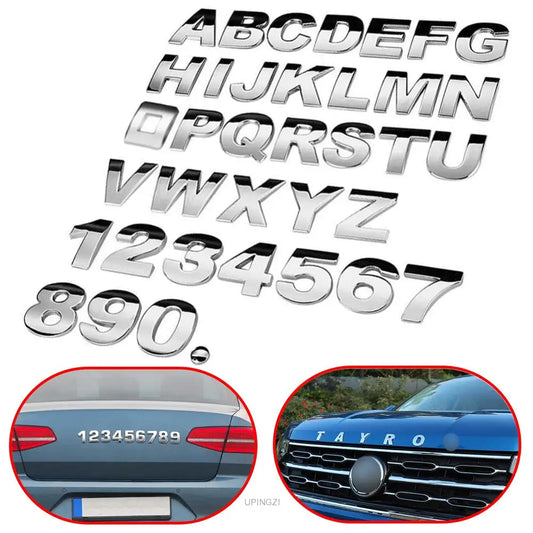 Métallique argenté 3D chromé Logo argenté Autocollant voiture.