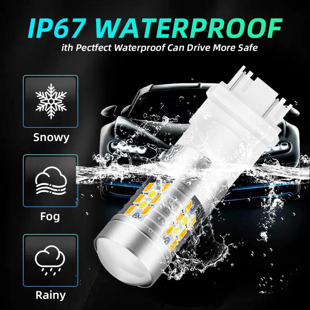 2/4 pièces T25 3157 feu stop clignotant LED 3157 P27/7W T25 LED ampoule voiture feux jour.