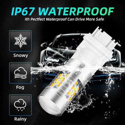 2/4 pièces T25 3157 feu stop clignotant LED 3157 P27/7W T25 LED ampoule voiture feux jour.