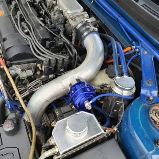 Soupape de décharge turbo universelle 50 mm BOV avec bride en V en aluminium soudée, ressorts 6 PSI + 18 PSI