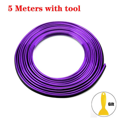 Bandes flexibles décoration moulage voiture 1/3/5M Moulures intérieures. - 5M purple