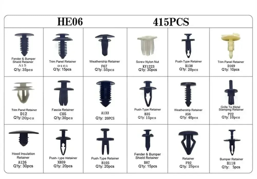 Kit clips fixation 800 pièces-100 pièces,