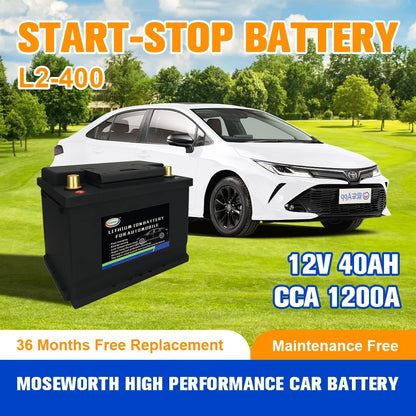 Batterie LifePO4 L2-400 12 V 50 Ah CCA1200 pour véhicules à moteur, tous types de véhicules, camping-cars, remorques solaires, bateaux, camping-cars, batterie au lithium
