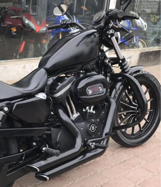 Système d’échappement complet double silencieux Twin Slash Cut Harley Sportster XL 883 Iron 1200 Custom X48 72