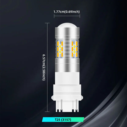2/4 pièces T25 3157 feu stop clignotant LED 3157 P27/7W T25 LED ampoule voiture feux jour.