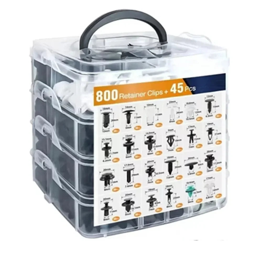 Kit clips fixation 800 pièces-100 pièces, - 800 Pcs