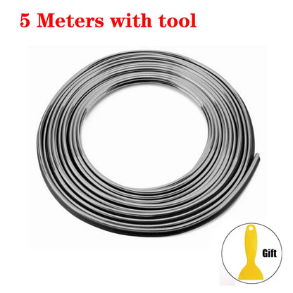 Bandes flexibles décoration moulage voiture 1/3/5M Moulures intérieures. - 5M silver