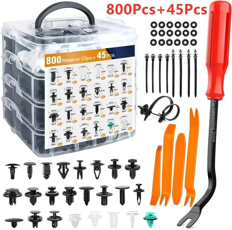 Kit clips fixation 800 pièces-100 pièces,