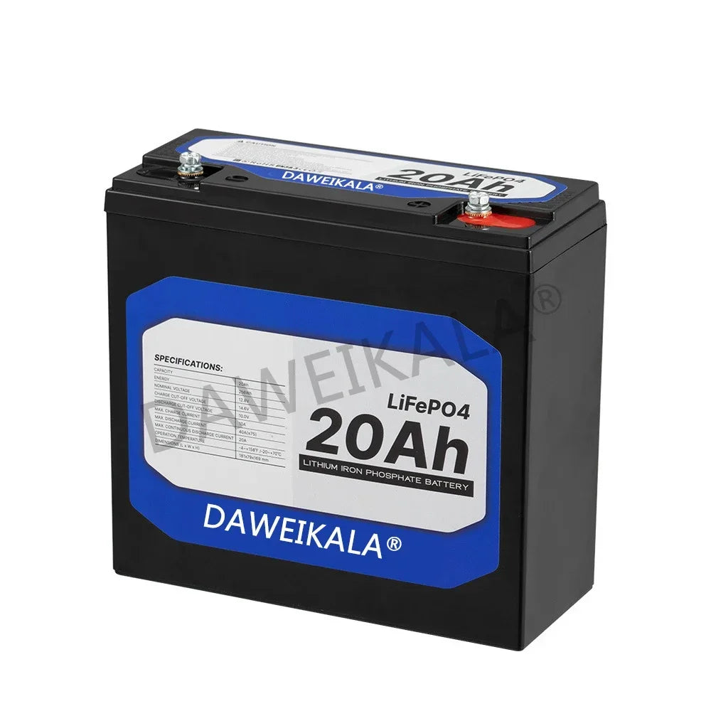 Batterie LiFePo4 12 V 20 Ah, lithium , rechargeable, 12 V 24 V, pour moto.