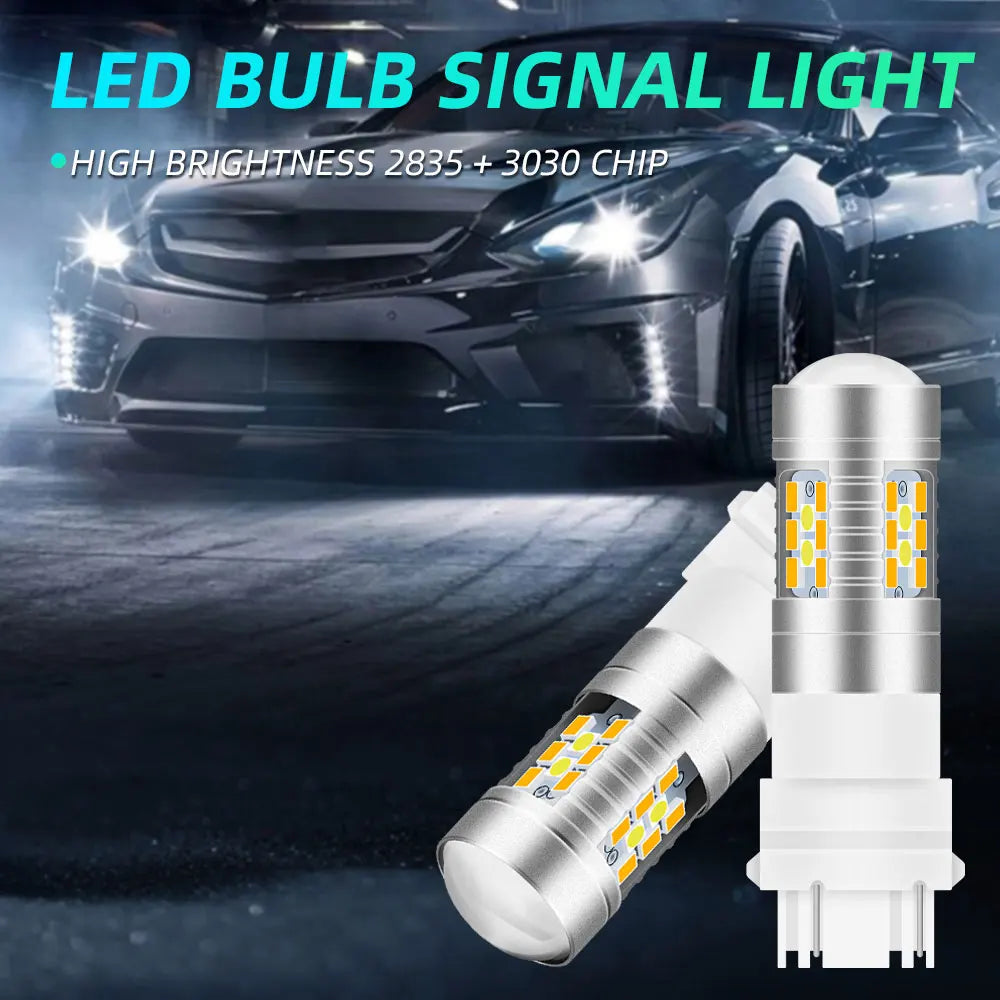 2/4 pièces T25 3157 feu stop clignotant LED 3157 P27/7W T25 LED ampoule voiture feux jour.