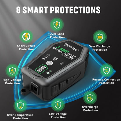 Chargeur de batterie de voiture HTRC 6 V 12 V 3 A, intelligent, entièrement automatique,