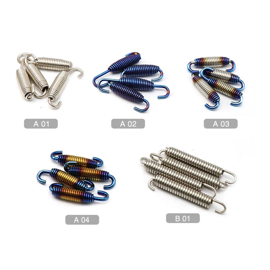 Ressorts tuyau d’échappement silencieux titane couleur acier inoxydable
