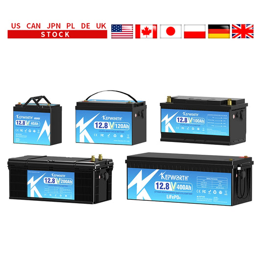 Batterie LiFePO4 KEPWORTH 12 V 100 Ah avec BMS, 6 000 cycles,
